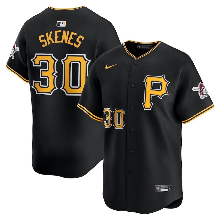 Men%27s Pittsburgh Pirates #30 Paul Skenes Nike Black Alt Limited Baseball Jersey